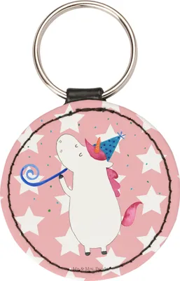 Produktbild von Mr. & Mrs. Panda Schlüsselanhänger Einhorn Party - Rot Pastell - Geschenk, kleiner, Unicorn, mini, Disco, Glitzer, Club, anhänger schlüssel, Geburtstag, Taschenanhänger
