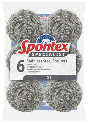 Produktbild von Spontex Specialist Edelstahl-Scheuerschwämme | XL | Robuste Metallscheuerschwämm