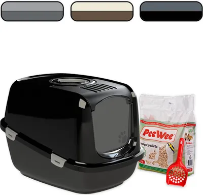 Produktbild von PeeWee EcoDome XXL Katzenklo mit Haube geschlossen inkl. 3kg Streu Holzpellets