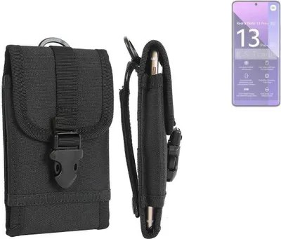 Produktbild von K-S-Trade Holster Handy Hülle kompatibel mit Xiaomi Redmi Note 13 Pro+ Holster Handytasche Gürtel Tasche Schutz Hülle Robust Outdoor schwarz