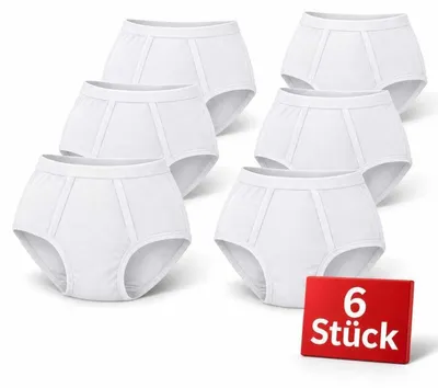 Produktbild von Herren Slips aus 100 % Baumwolle mit Eingriff, Weiß-M-6