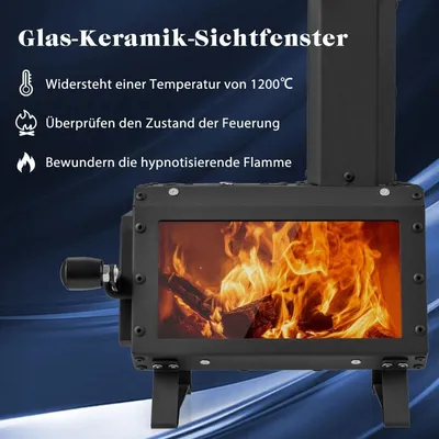 Produktbild von Outdoor-Raketenofen mit Glasfenster, 2 Kochflächen