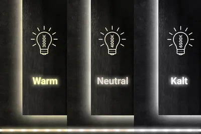 Produktbild von LED Spiegel - Badezimmerspiegel mit Beleuchtung - Halbkreis Ø 50cm – Warmweiß 3000K
