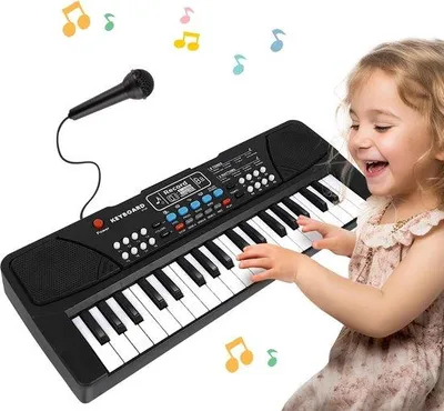 Produktbild von Shayson Kinderklavier, 37 Tasten, wiederaufladbares, multifunktionales elektronisches Keyboard mit Mikrofon