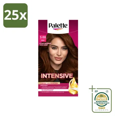 Imagen del producto de 25 tintes para el cabello Poly Palette, color castaño medio 650, 115 ml, pack de suministro, 25 unidades