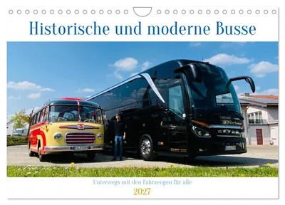 Immagine prodotto di Autobus storici e moderni (calendario da parete 2027, formato DIN A4 orizzontale), calendario mensile CALVENDO