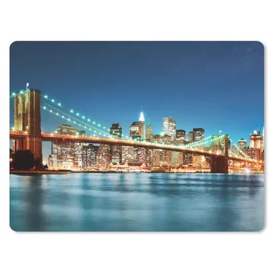 Produktbild von MuchoWow® Mauspad Mousepad New York - Brücke - Architektur - Brooklyn - Licht 23x19 cm - Mousepads - Maus Mat - Pad - Mausunterlage - Schreibtischunterlage - Mauspad