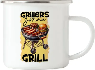 Produktbild von Grillers Gonna Grill BBQ Grillen lustiges Grill Spruch Emaille Tasse