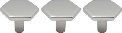 Produktbild von Natural Goods Berlin Möbelgriff HEXAGON, Möbelknopf, Schrankgriff, Knauf für Schublade und Tür, Silber, 2 Stück