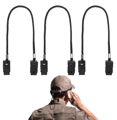 Productafbeelding van Set van 3 Verstelbare Hutbandclips 28 cm Zwart van Polyester
