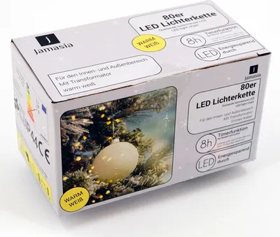 Imagen del producto de jamasia 999101: Guirnalda de luces LED, color verde, 80 luces, grado de protección IP 44