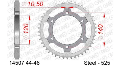 Produktbild von AFAM Kettenrad 14507-44 radseitig hinten 0 95kg