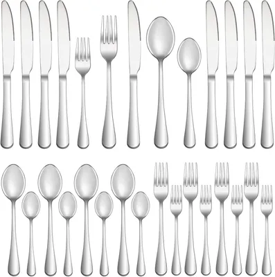 Produktbild von Set für Personen, 24 Premium-Edelstahl Besteckset, Essbesteck Set mit Messer, Gabel & Löffel, Cutlery