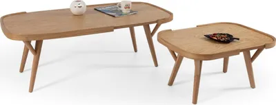 Productafbeelding van Woonkamer set, 2-delig: 2 salontafels, designmeubels, modern, compleet, hout