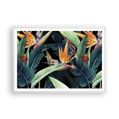 Produktbild von Gerahmtes Poster - Weißer Rahmen - Pflanze Tropisch Blume - 100x70 cm - Wand Bild - Wanddeko - Wandbilder - Kunstposter - Wandposter - Bilderrahmen - Bilder - Kunstdruck - P2WAA100x70-5093