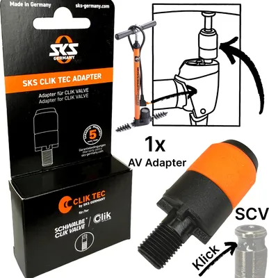 Produktbild von SKS Fahrrad Schlauch Clik Valve Klick Ventil SCV System Pumpen Adapter AV