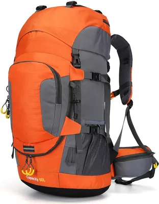 Produktbild von (Orange)Wanderrucksack Multifunktion Trekkingrucksack Hohe Kapazität Reiserucksack Wasserdicht Atmungsaktiv Verschleißfest Outdoor Wandertasche Für Wandern Bergsteigen Camping Reisen Sport
