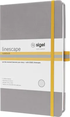Produktbild von Notizbuch Linescape ca. A5 176 Seiten Hardcover liniert 80g hellgrau Packung mit 2 Stück