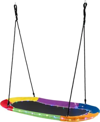 Produktbild von Ovale Nestschaukel bis 300 kg Belastbar Outdoor Schaukel mit Verstellbaren Seilen Kinderschaukel