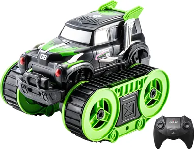 Obrázek produktu pro Dálkově ovládané kaskadérské auto, 2,4 GHz 4WD, obousměrné řízení, obojživelné pásové vozidlo, terénní pozemní/vodní dětská hračka, dárky pro chlapce a dívky