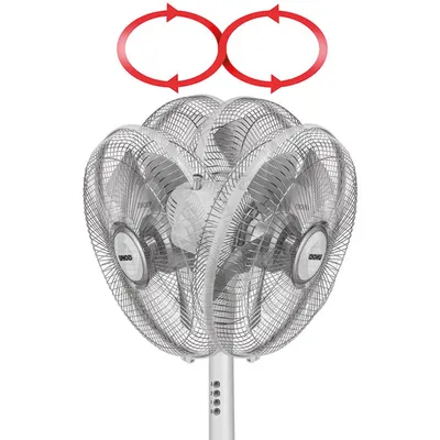 Obrázek produktu pro Unold Silverline, Domácí vrtulový ventilátor, Stříbrná, Bílá, Podlaha, Plast, 40 cm, II