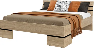 Produktbild von Bett Doppelbett 180x200 OLIVI 32 eiche geölt