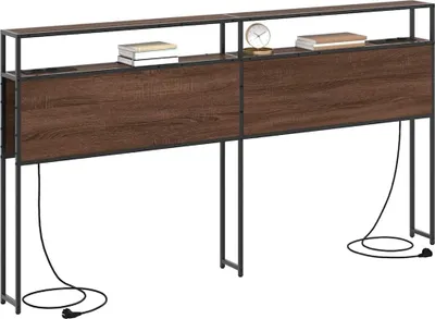 Immagine prodotto di vidaXL Testiera letto con contenitore, colore marrone, effetto legno di quercia, realizzata in materiale composito