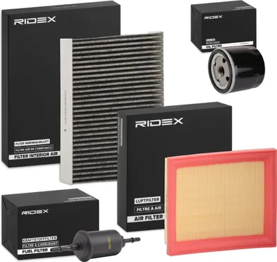 Produktbild von RIDEX Filterset Inspektionspaket Filtersatz für FORD Fiesta Mk5 Schrägheck (JH1, JD1, JH3, JD3) FUSION (JU) Fiesta Mk5 Kastenwagen