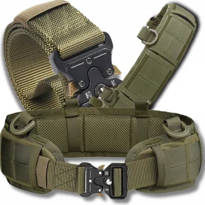 Immagine prodotto di EDIBAZZAR | Cintura tattica militare 2 in 1 DOPPIA cintura militare Molle verde