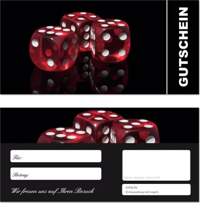 Produktbild von 10 Geschenkgutscheine (Würfel-662) - Spiele Gutscheine Ein schönes Produkt für Ihre Kunden Gutscheine Gutscheinkarten für Bereiche wie Geschenke, Geburtstag, Freizeit, Erholung, Feier, Jubiläum, Glücksspiele, Brettspiele, Strategiespiele, Videospiele, Risiko, Monopoly, Siedler