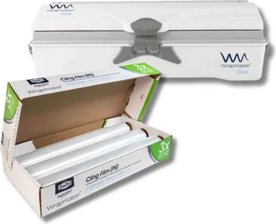 SET Frischhaltefolie und Wrapmaster duo Spender für zwei Materialtypen gleichzeitig