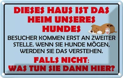 Produktbild von vianmo Blechschild 20x30 cm Dieses Haus ist Heim unseres Hundes Tier Haustier Hund