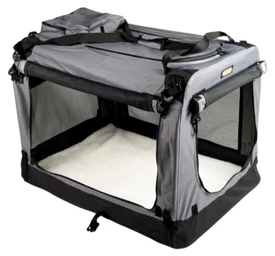 Produktbild von MaxiBox 140 x 90 x 110 cm, Transportbox für Hunde, Hundehütte, Hundekiste (grau)