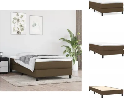 Obrázok produktu pre vidaXL Box spring bed dark brown 90x200 cm fabric - Postele a rámy postelí