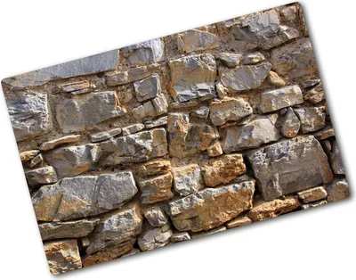 Produktbild von Tulup Glas Herdabdeckplatte - 80x52 cm - Glaskeramikkochfeld-Abdeckung Spritzschutz Glasabdeckplatte - Einteilig - Sonstige - Steinmauer - Braun