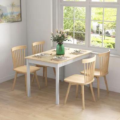 Produktbild von Sweiko Esstisch, 120 x 75 cm Küchentisch mit Landhaus-Stil für 4 Personen, Holztisch für Wohnzimmer, Esszimmer, Natur