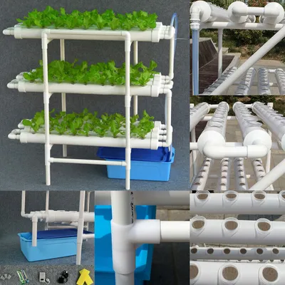 Image de Kit de culture hydroponique 108 Plant Sites 3 layer Plant Vegetable Culture hydroponique jardin terrasse 3 couches pour les systèmes hydroponiques outil légumes