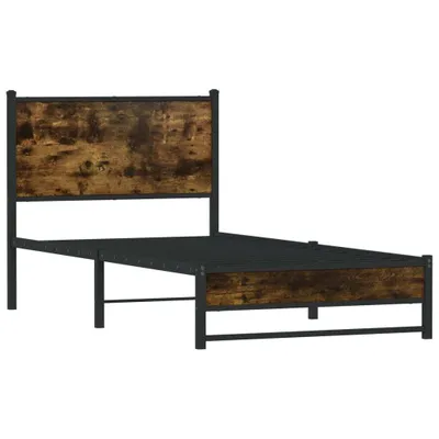 Obrázek produktu pro vidaXL Kovová postel bez matrace, kouřový dub 80x200 cm