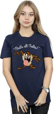 Obrázek produktu pro Looney Tunes - Dámské tričko "That's All Folks" BI1226 (M) (námořnická modrá)