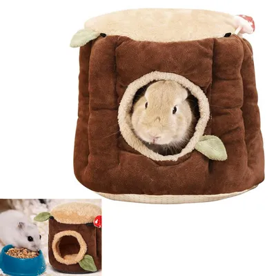 Produktbild von Kuscheliges Haustierbett für Nagetiere,Tierbett für Kleintiere Mit abnehmbarem Innenpolster, für Hamster, Frettchen, Ratten und mehr,L