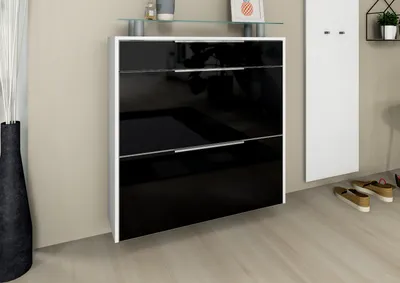 Produktbild von Hängeschuhschrank "Oliva2", schwarz-glänzend