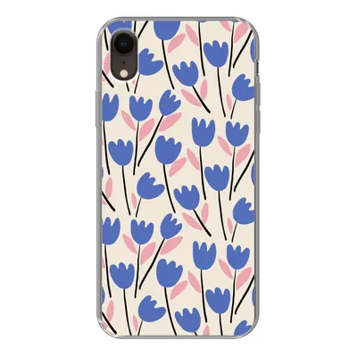 Produktbild von MuchoWow® Handyhülle Schutzhülle Hülle für iPhone XR Blume - Muster - Tulpe Silikon Softcase Handy Hülle - Schutzdeckel