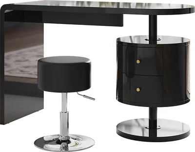 Obrázek produktu pro Toaletní stolek Vicco Lara Černý vysoký lesk 120 cm se stoličkou, Model 50188