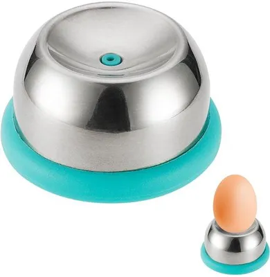 Produktbild von Unyqoos® Eierpiekser aus 304 Edelstahl mit PP-Basis, Teleskopfeder, 3 cm × Ø5,7 cm – sicherer Eierstecher für Hühnerei & Entenei, spülmaschinenfest
