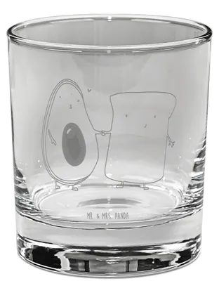 Produktbild von Mr. & Mrs. Panda Whiskyglas Avocado Toast - Transparent - Geschenk, Whisky Tumbler, Hochzeit, Gravur, Liebe, Old Fashioned Glas, Freundin, Whiskeyglas, Pärchen