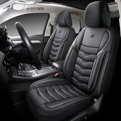Produktbild von Autositzebezüge für Audi A6 C8 | Komplettes Set | AID Serie | Schwarzes Kunstleder