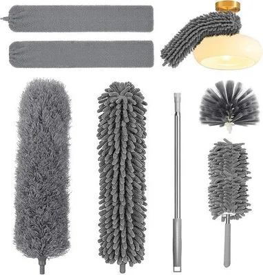 Produktbild von Famanu Staubwedel-Set für hohe Decken und schwer erreichbare Stellen - 7-teilig
