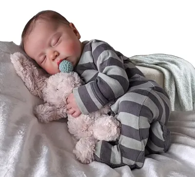 Image de Poupée bébé réaliste, 20 pouces, en vinyle souple et coton, 2,1 lbs, yeux fermés, pour garçons