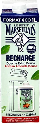 Produktbild von Le Petit Marseillais Mandelmilch-Duschgel 1 Liter Nachfüllpack  – Sanfte Pflege