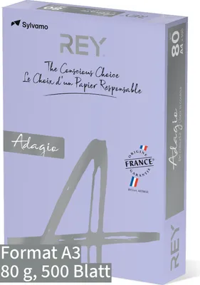 Produktbild von Kopier-Offset A3 KP380 REYAdagio 80g lavendel Pckg. a 500 Blatt
